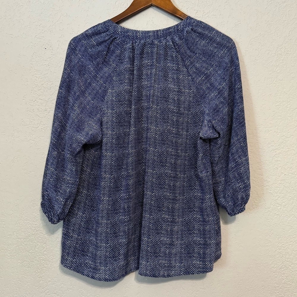 Joie Navy Patterned 3/4 Sleeve Blouse - Picture 8 of 8